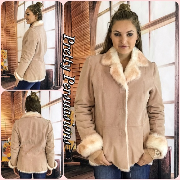 Vintage 90's Faux Fux Lined Leather Jacket - Picture 4 of 5